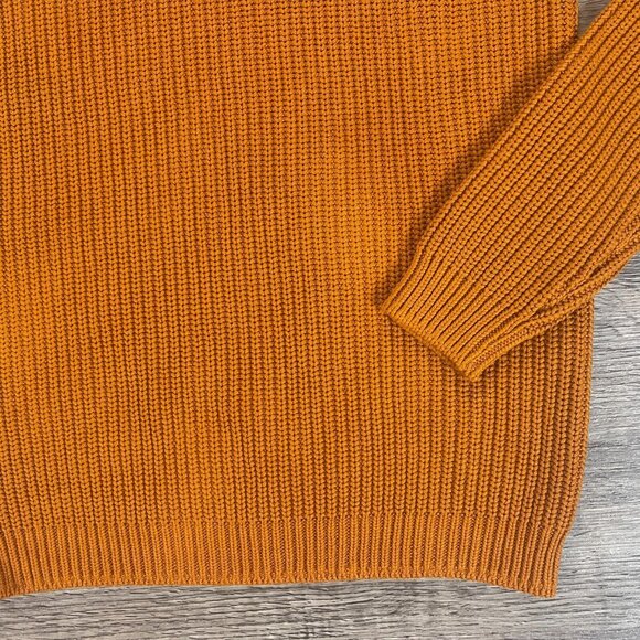 NWT Zara Autumn Orange Mustard Rust Tight-Knit Pullover Turtleneck Sweater Sz Md - Picture 2 of 5